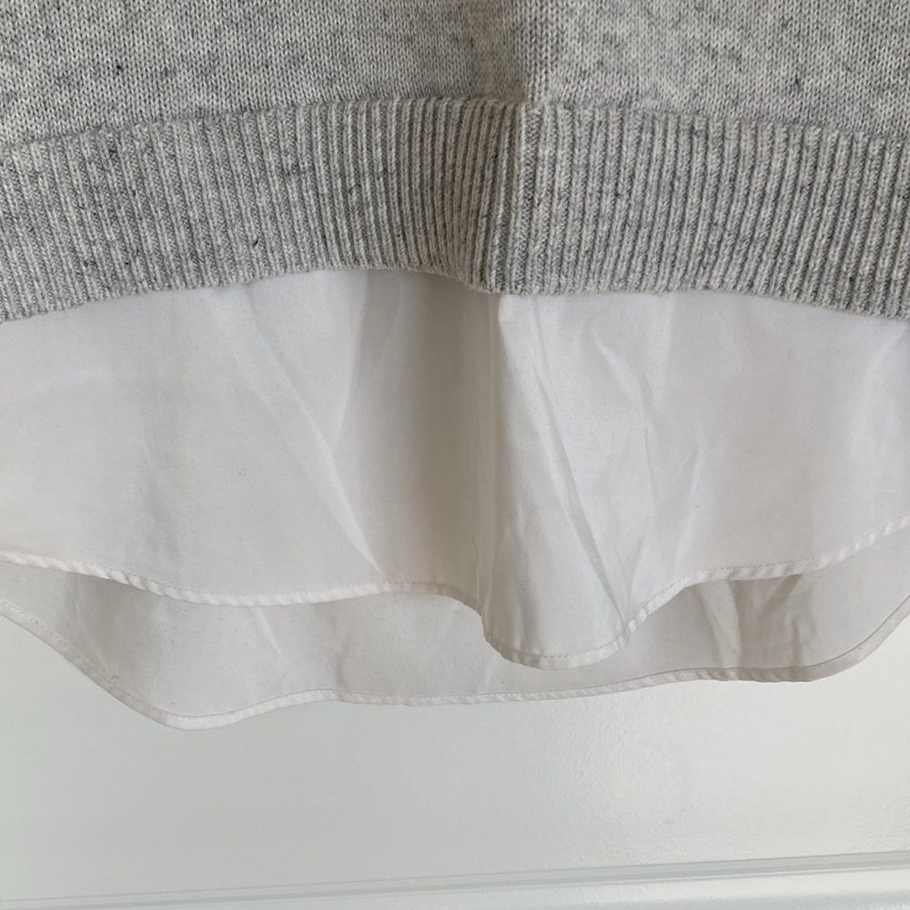 Banana Republic Pullover Sweater Womens Size Small Gray White 3/4 Sleeve - Picture 5 of 8